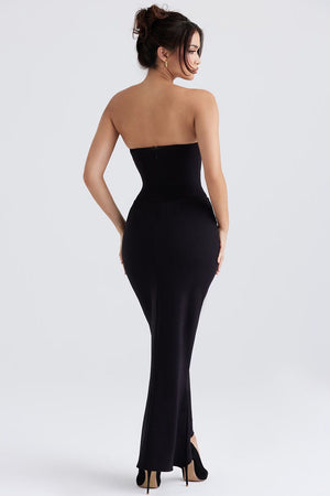 Elara Midnight Maxi Dress - Black