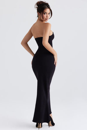 Elara Midnight Maxi Dress - Black