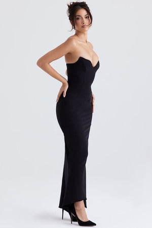 Elara Midnight Maxi Dress - Black