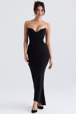 Elara Midnight Maxi Dress - Black