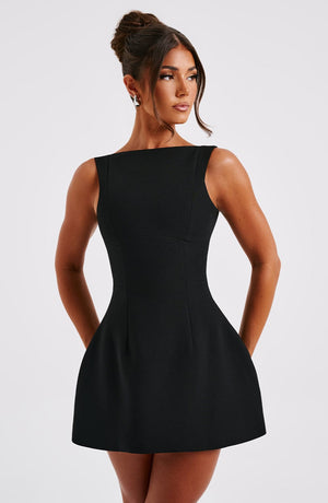 Sedona Backless Mini Dress - Black