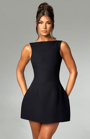 Sedona Backless Mini Dress - Black