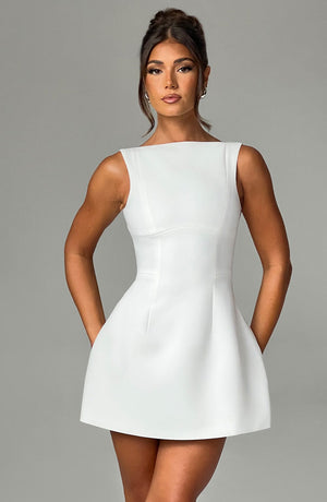 Sedona Backless Mini Dress - White