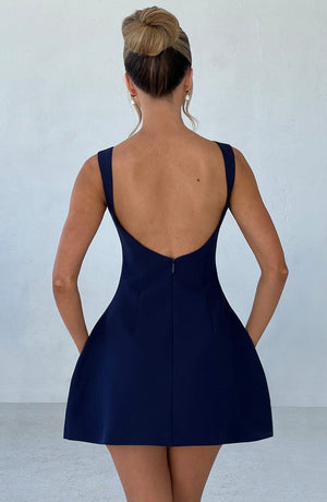 Sedona Backless Mini Dress - Navy