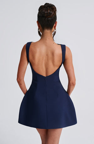 Sedona Backless Mini Dress - Navy