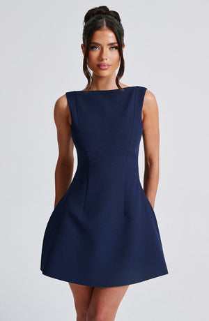 Sedona Backless Mini Dress - Navy