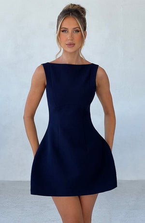 Sedona Backless Mini Dress - Navy