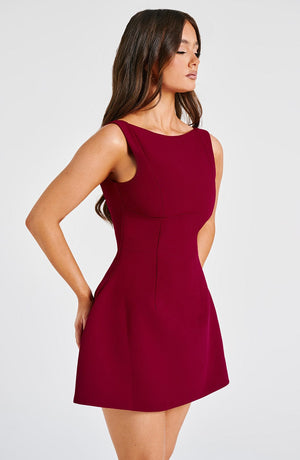 Sedona Backless Mini Dress - Wine