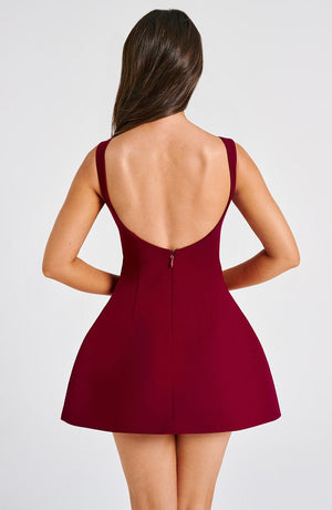 Sedona Backless Mini Dress - Wine