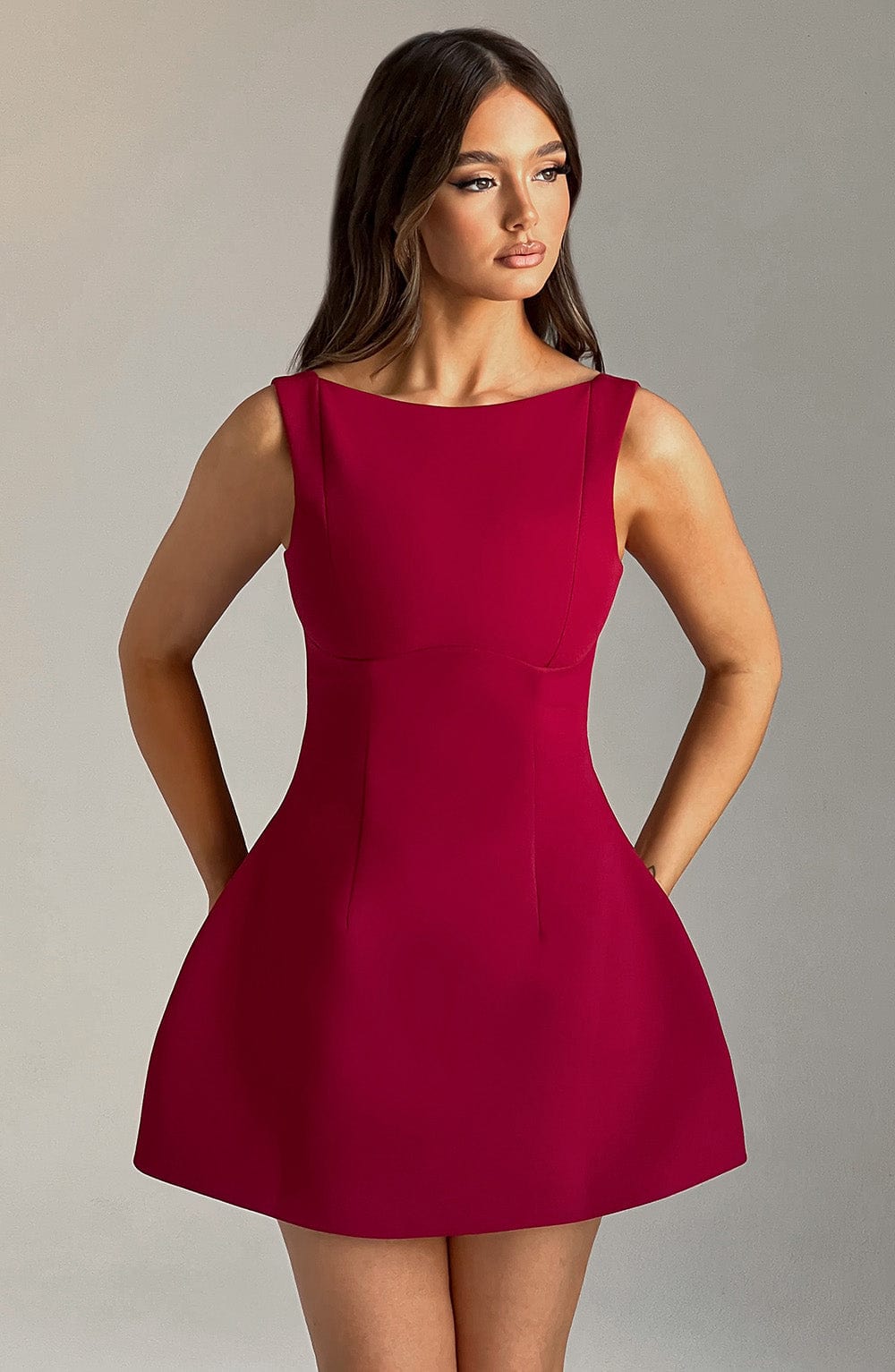 Sedona Backless Mini Dress - Wine