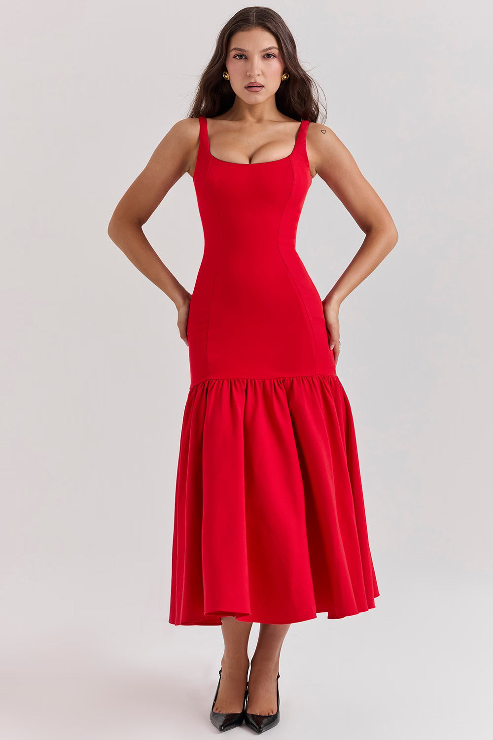 Lennox Midi Dress - Red